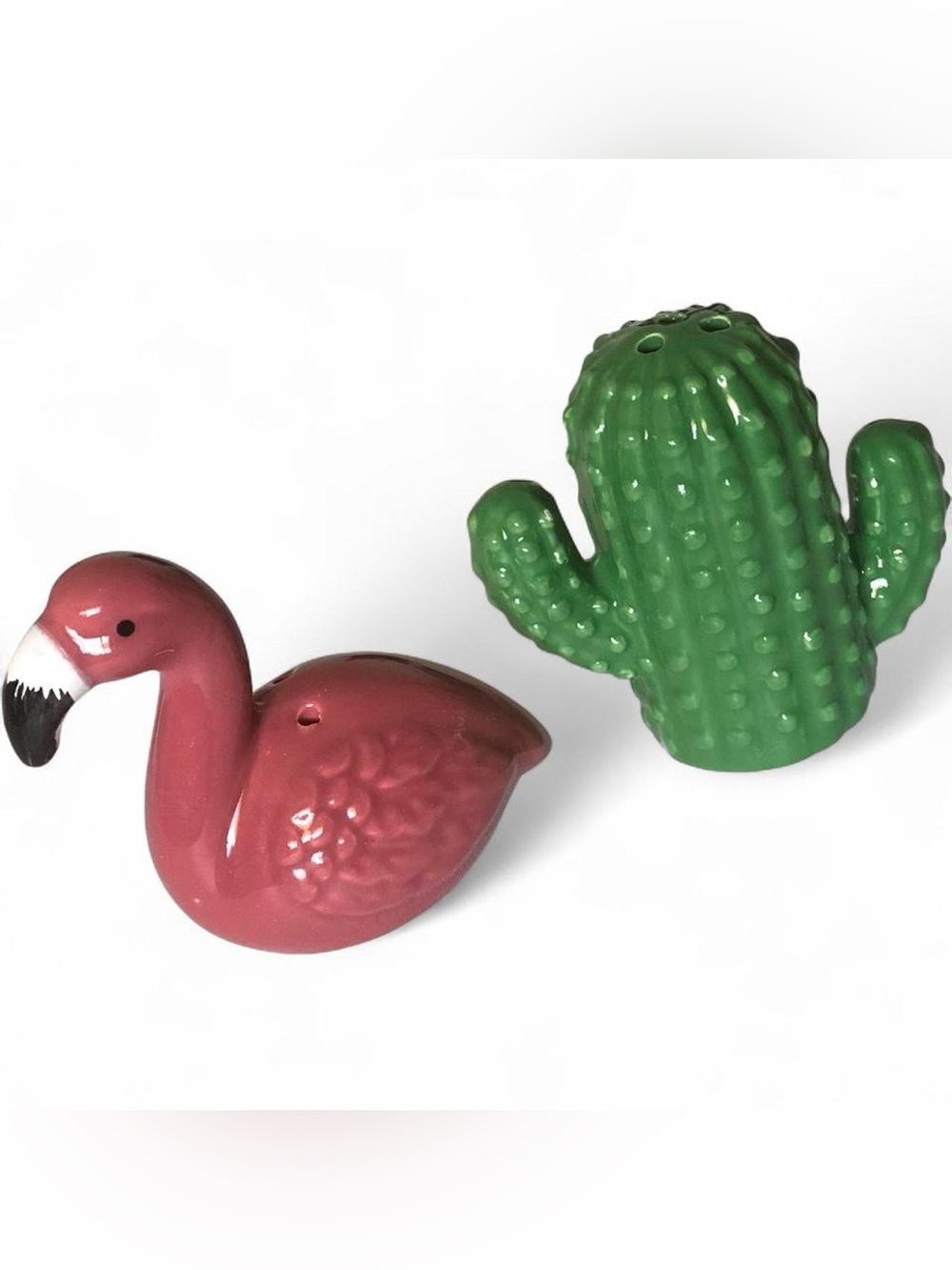 Flamingo & Cactus (Cacti) 🌵 Salt & Pepper Shakers